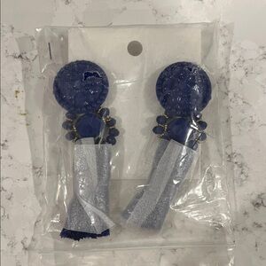 H&M Blue and Silver Tassel Earrings